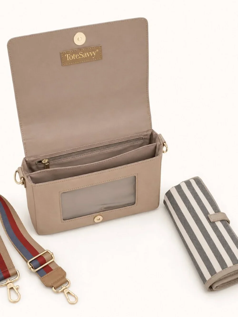 NWT ToteSavvy Change Kit Crossbody Diaper Bag Fawn